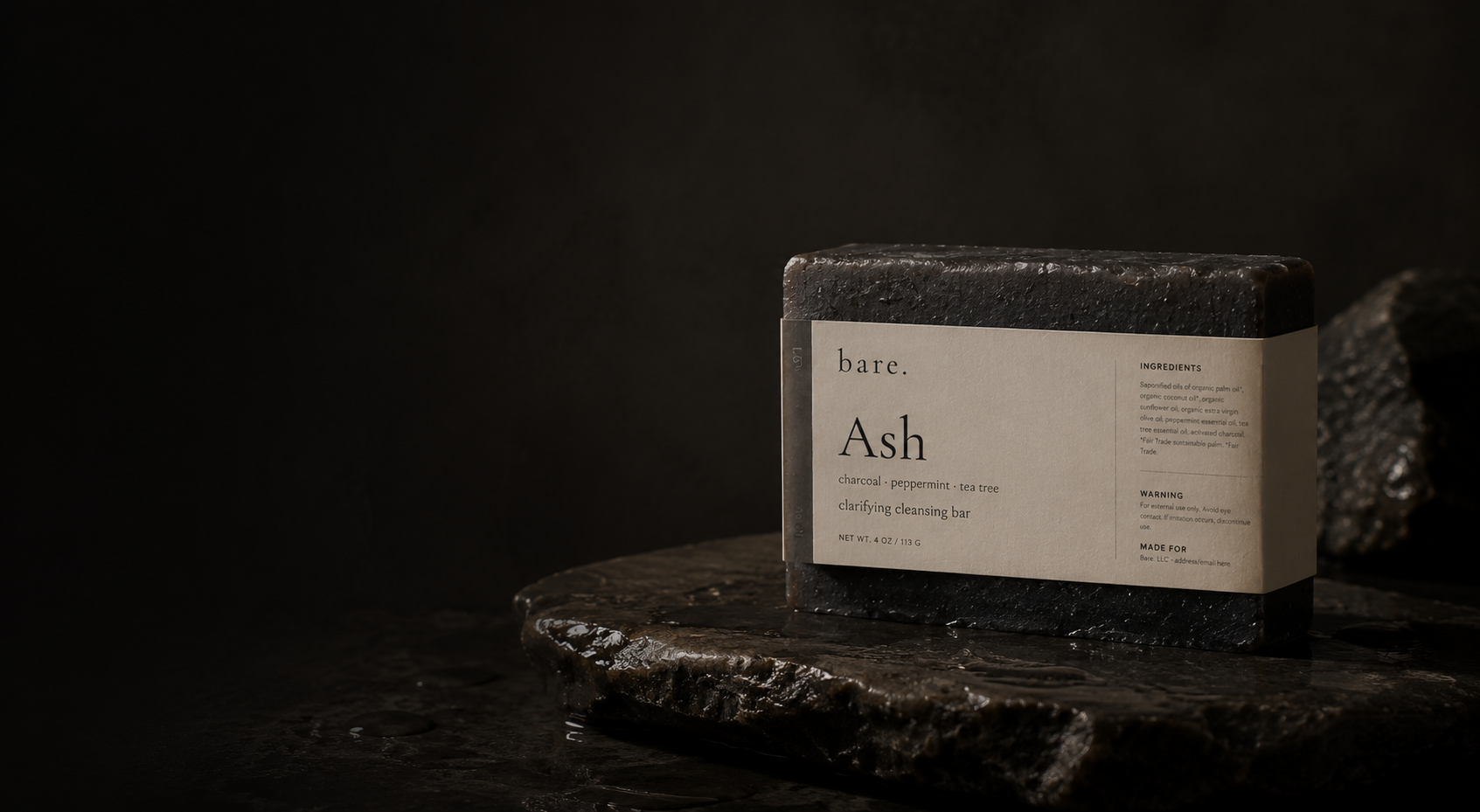 bare. soap bar on stone